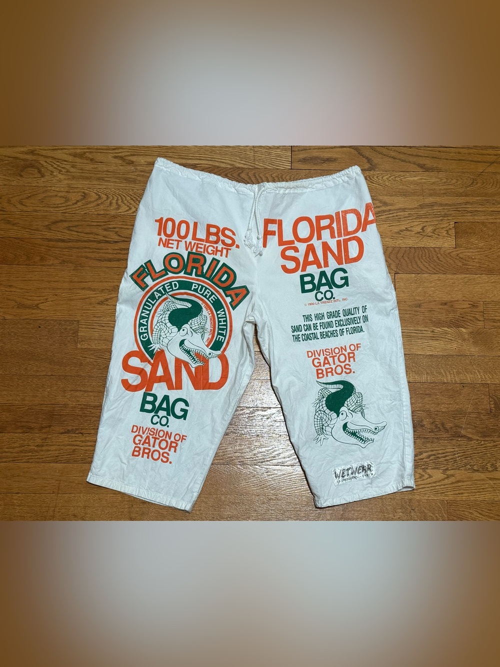 VTG 90s (Large) Drawstring “Sweet Sacks” by La Trenzz Inc. Florida Sandbag Short